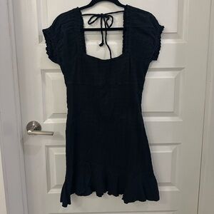 Free People Black Ribbed Material Dress